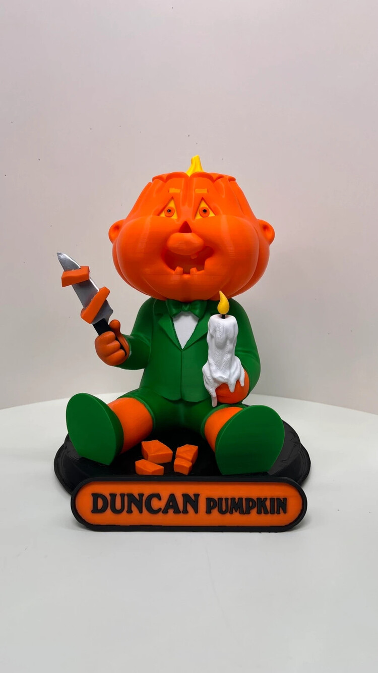 🎃 Retro Garbage Pail Kids Duncan Pumpkin Display Figure 1986 Inspired